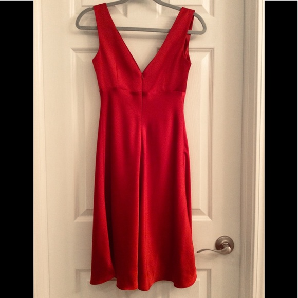 NWT CALVIN KLEIN Red Silky Dress - Picture 6 of 8